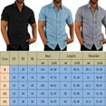 thumbnail image 3 of Mens Linen Short Sleeve Summer Solid Shirts Casual Loose Dress Soft Tops Tee, 3 of 5