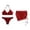 D117/Red, variant on Afdoent Bikini Sets For Women 3 Piece Bathing Suits Halter Bathing Suits With Cover Up Skirt Vintage Swimwear