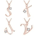 thumbnail image 6 of Eosunjian 26 Capital Letter Pendant Necklace Cubic Zirconia Rose Gold Jewelry Accessory, 6 of 13
