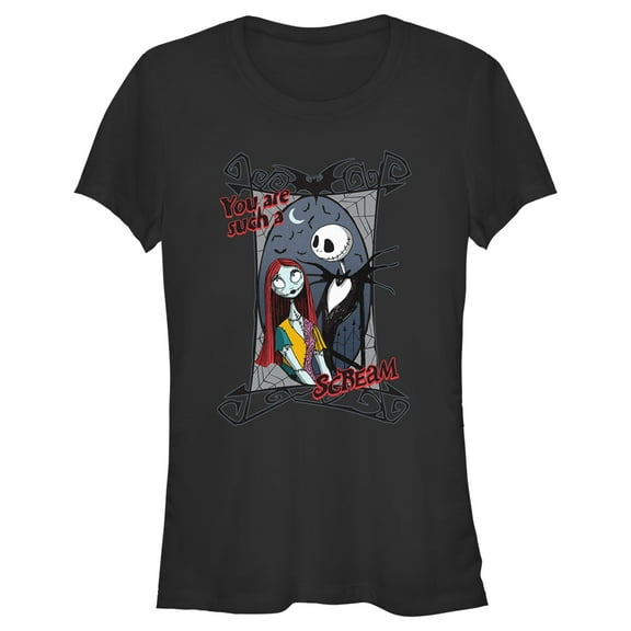 Junior's The Nightmare Before Christmas You Are Such a Scream  Graphic Tee Black 2X Large