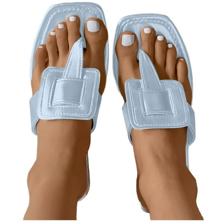 

YanHoo Clearance Women s Slide Flat Sandals - Low Wedge Flip Flop Dressy - Comfortable Slip On Thong Spring Summer Shoes.