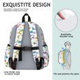 thumbnail image 5 of White Dinosaurs Landscapes Pattern Cute School Backpack with Padded Back and Adjustable Shoulder Straps 13.4"x11"x4.7", 5 of 5
