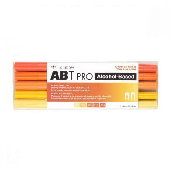 Tombow ABT PRO Alcohol Markers - Orange Tones, Set of 5
