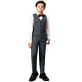 thumbnail image 4 of ETHAN Traje Para Niños Elegantes Boys Suits for Wedding Prom Formal Dress Suit Set Complete Outfit Dark Grey Size 5, 4 of 9