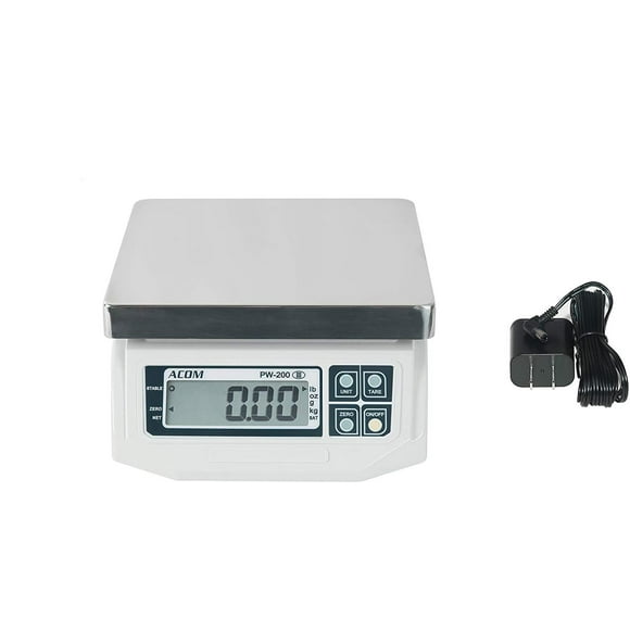 VisionTechShop ACOM APW-200 Digital Portion Control Scale, Lb/Oz/Kg/g Switchable, Low Profile Design, 60lb Capacity, 0.02lb Readability, Single Display, NTEP Legal for Trade COC #18-060A1