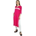 thumbnail image 5 of Bimba Women Rayon Kurta Kurti 3/4 Sleeve Indian Casual Clothing Long Blouse, 5 of 7
