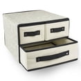 thumbnail image 2 of DII 12" 3-drawer Modern Plastic Damask Closet Storage in Beige, 2 of 5