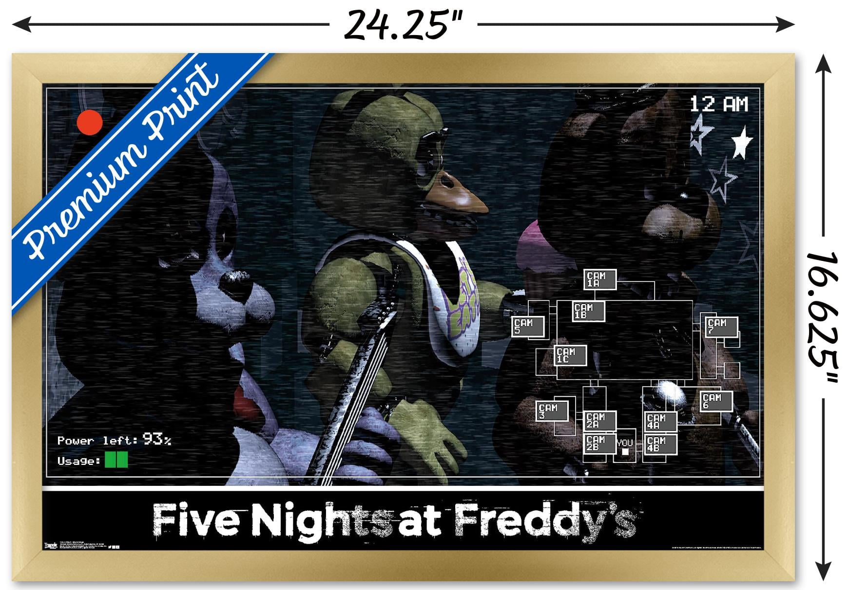 Five Nights at Freddy's - Show Stage Wall Poster, 14.725" x 22.375", Framed