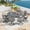 Gray, variant on DIFY 9PCS Outdoor Dining Set, 60" Round Dining Table and 6 Swivel Chairs, Balck/Dark Blue
