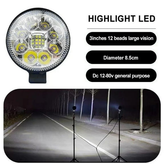 3 Inch Round Led Spot Light 12V-80V For Truck Car Reverse Light Super Bright
