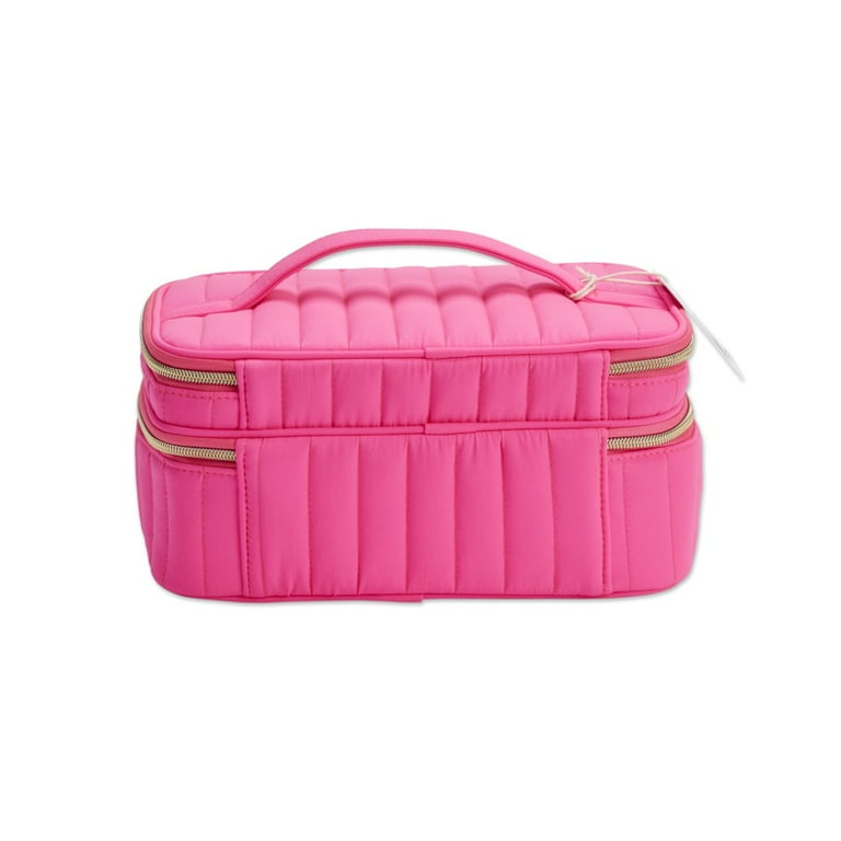 Sophia Joy Train Case with Mirror and Brush Organizer, Pink