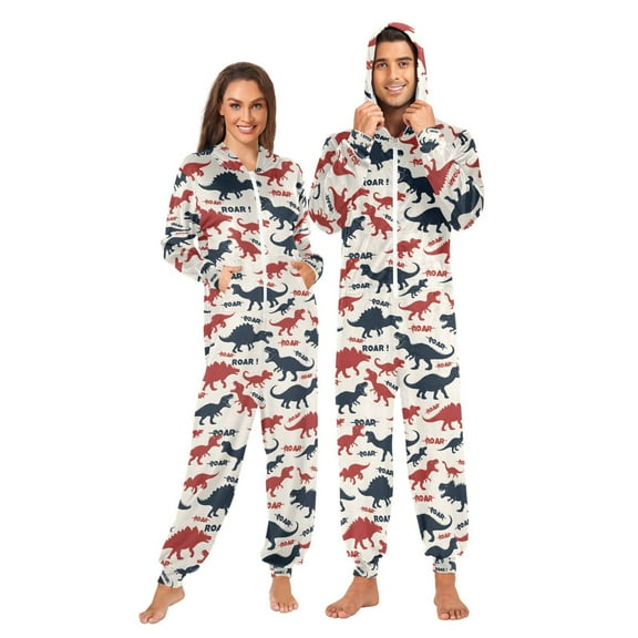 joogoo Cartoon Dinosaur-d3 Unisex Adults Onesies Pajamas Jumpsuits L