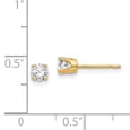 thumbnail image 3 of 14K Yellow Gold 3.75mm Cubic Zirconia Stud Earrings, 3 of 7