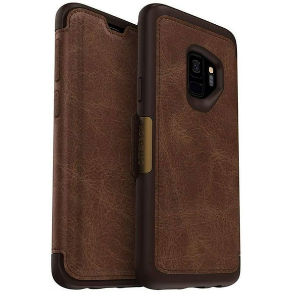 OtterBox Strada Series Shock Absorbent Foli Cell Phone Case for Samsung Galaxy S9, Brown