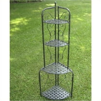 Pemberly Row Iron Folding Indoor Outdoor 4-Tier Bakers Rack