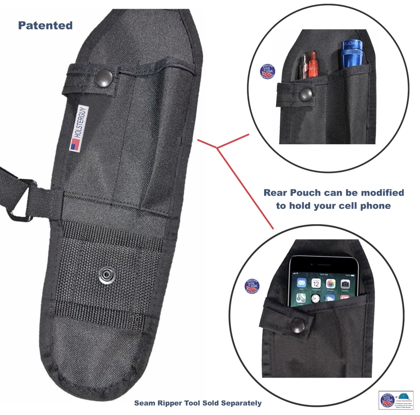 USH-300D Double Radio Shoulder Holster Chest Harness with an Adjustable Radio Pouch fits all Medium to Large Motorola ICOM Vertex Two Way Radios. Made in The USA by HOLSTERGUY