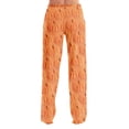 thumbnail image 6 of Orange High Waist Pjs Loose Pant Straight Leg Pjs Elastic Waist Loungewear with Pockets M, 6 of 6
