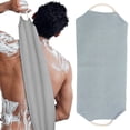 thumbnail image 2 of Nylon Body Scrubber Towel for Shower, Exfoliating Washcloth with Stretchable Pull Strap for Back Washing, Soft Scrub Cloth for Deep Cleaning Skin, 2 of 9