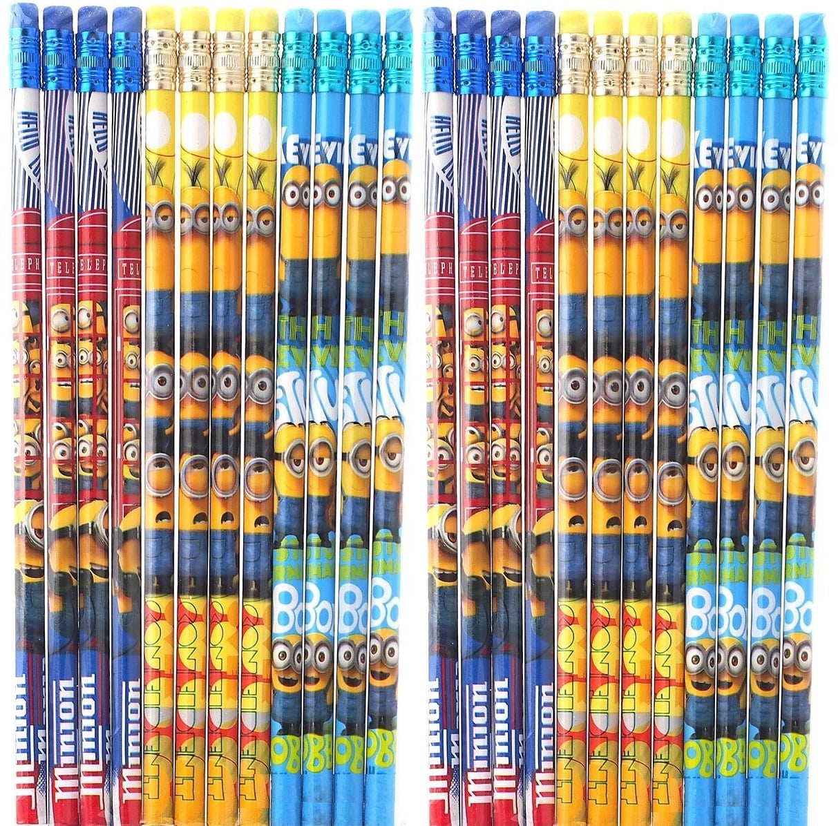 Universal Dispicable Me Minions Authentic Licensed 24 Wood Pencils Pack