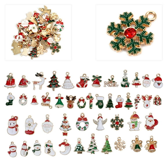 EXHUMKY 50pcs Mixed Color Jewelry Charms for Crafting Bracelets, Necklaces, Accessories and Festive Decoration Supplies