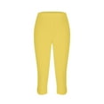 thumbnail image 5 of Frostluinai Capri Leggings Women Summer High Waist Capri Shorts Petite Silm Fit Drawstring Skimmers Beach Solid Color Stretch Capris Womens Plus Size Capris, 5 of 6