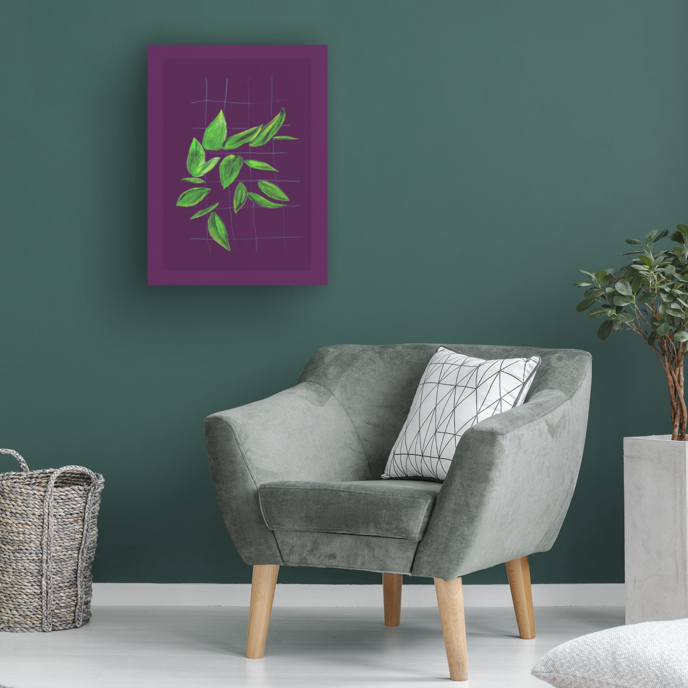Trademark Fine Art Tania Sloth Woelders Grid leaves 2 Canvas Wall Art