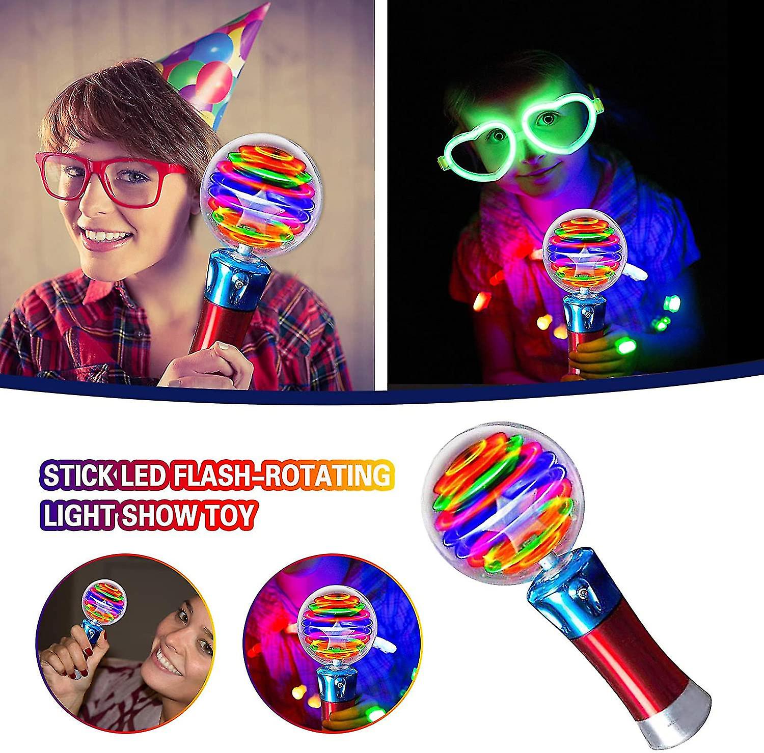 Playbees Light Up Spinning Wand – Magic LED Flashing Ball, Sensory Light Spinner Toy, Glow Wand Party Favor, Classroom Prizes, Fun Light-Up Gift for Kids Playbees Light Up Spinning Wand – Magic LED Flashing Ball, Sensory Light Spinner Toy, Glow Wand Party Favor, Classroom Prizes, Fun Light-Up Gift for Kids