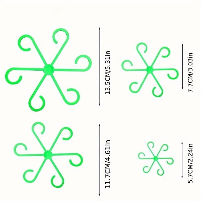 4-piece Set of Plant Stem Support Clips, Horticultural Plant Turtle Back Bamboo Support Fixator, Hydroponic Tree Branch Fixation