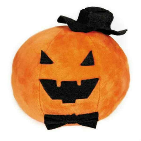 Halloween Gang Dog Toy Plush Ball Shape Scary Silly Pick Witch Spider or Pumpkin (Pumpkin)