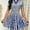Blue, variant on ZOELNIC Women's Summer Polo Dress Striped V-Neck Mini Dress, Casual Short Sleeve T-Shirt Dress, Flowy A-Line Swing Dress for Casual Wear, S