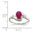 thumbnail image 3 of Sterling Silver Red Oval CZ Ring, 3 of 6