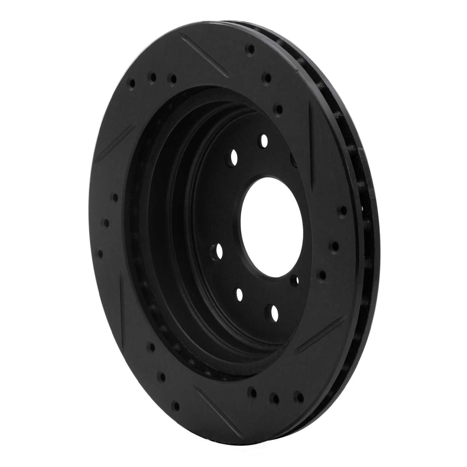 Dynamic Friction Company 633-80015L DFC Brake Rotor - Drilled And Slotted - Black