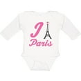 thumbnail image 3 of Inktastic I Love Paris Eiffel Tower Girls Long Sleeve Baby Bodysuit, 3 of 5