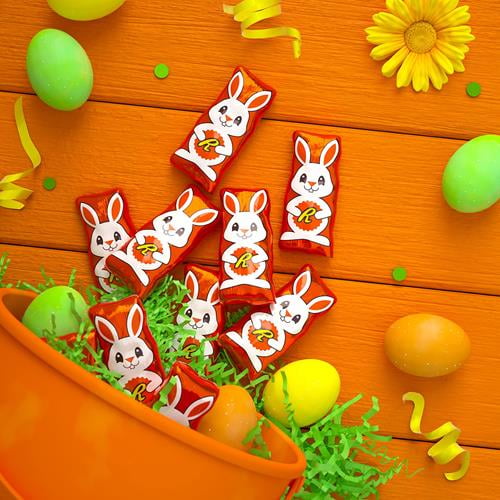 Reeses Milk Chocolate Peanut Butter Creme Bunnies, Easter Candy Bag, 9.1 Oz - Pack of 2