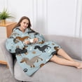 thumbnail image 5 of Oversized Wearable Blanket Hoodie,Cute Dachshund and Dog Footprint Sherpa Blanket Hoodie with Super Pockets,Super Warm Fuzzy Pullover for Women & Men, 5 of 6