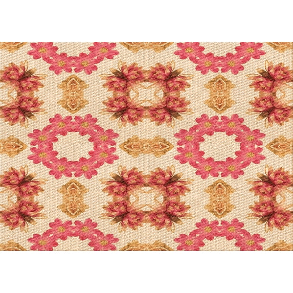 Ahgly Company Machine Washable Indoor Rectangle Transitional Yellow Area Rugs, 5' x 7'