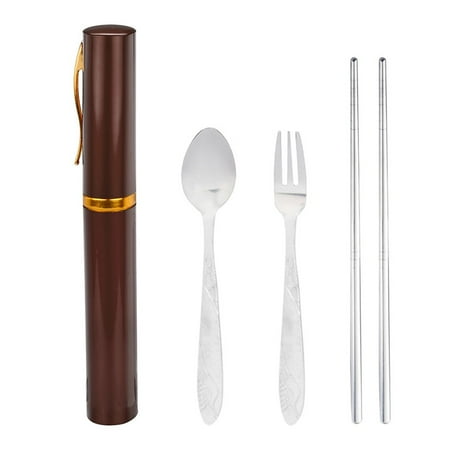 

Yrtoes Chopsticks Disposable Chopstick Portable Folding Travel Dinnerware Set Stainless Steel Tableware Camping Tools