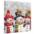 thumbnail image 2 of Ships Next Day Canvas Wall Art 12"x12", Christmas Wood Framed Canvas Print Painting, Xmas Berry Winer Snowflake Snowman Grey Ready to Hang Small Picture Wall Decor for Home Kitchen Dining Room Office, 2 of 9
