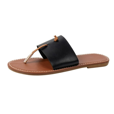 

Fanxing Womens Clip Toe Beach Sandals Mini Heels Summer Casual Lightweight Flip Flops Comfort Slides Sandal Beach Slippers