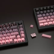 COSTOM Pink Keycaps,135 Topographic keycap Sets,Backlit Shine Through PBT Keyboard Keycaps for 61/64/66/68/71/75/84/87 Mechanical Keyboards,Pink