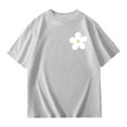 thumbnail image 6 of Tfken Toddler Kids Girls Tops Letter Prints Short Sleeve T-Shirts Summer Casual Crewneck Soft Tees Grey Size 7-8 Years, 6 of 6