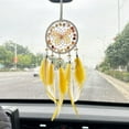 thumbnail image 2 of COM1950s Yellow Dream Catchers Tree of Life Boho Dreamcatcher for Bedroom Adult with Feathers and Crystal Wall Hanging Decor for Home Festival Blessing Gifts 16" Length (Boho Wall Decor15.75X2.76In), 2 of 8