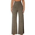 thumbnail image 1 of RXIRUCGD Ladies' Casual Elastic High Waisted Temperament Wide Leg Pants, Brown, Size: XL, 1 of 4