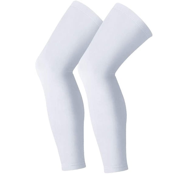 Calf Support Leg Sleeve, Elastic Compression Leg Cover, Unisex Sports Leg Guard, Breathable Stretch Leg Protector for Running Fitness Activity Fatigue Relief Practical Outdoor Sports Gear,White,S