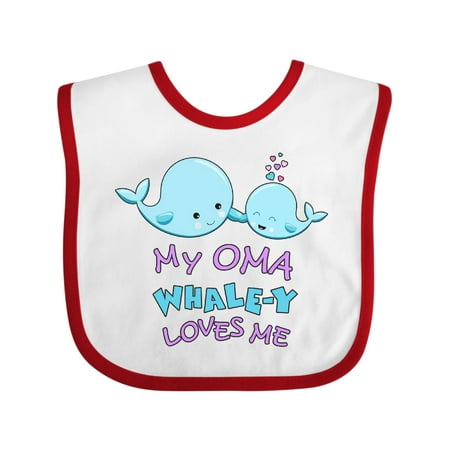 

Inktastic My Oma Whale-y Loves Me Gift Baby Boy or Baby Girl Bib