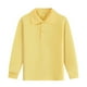 thumbnail image 3 of Ceisia Kids' Solid Color Long Sleeve Polo Shirt for Back-to-School & Casual Wear Yellow 160 Gifts, 3 of 3