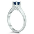 thumbnail image 2 of SZUL Women's Round 5MM Sapphire Cathedral Solitaire Ring in 10K White Gold, 2 of 4