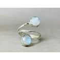 thumbnail image 6 of Heaven Crafts Double Moonstone Ring 925 Sterling Silver Adjustable Handmade Gift For Girlfriend, 6 of 6