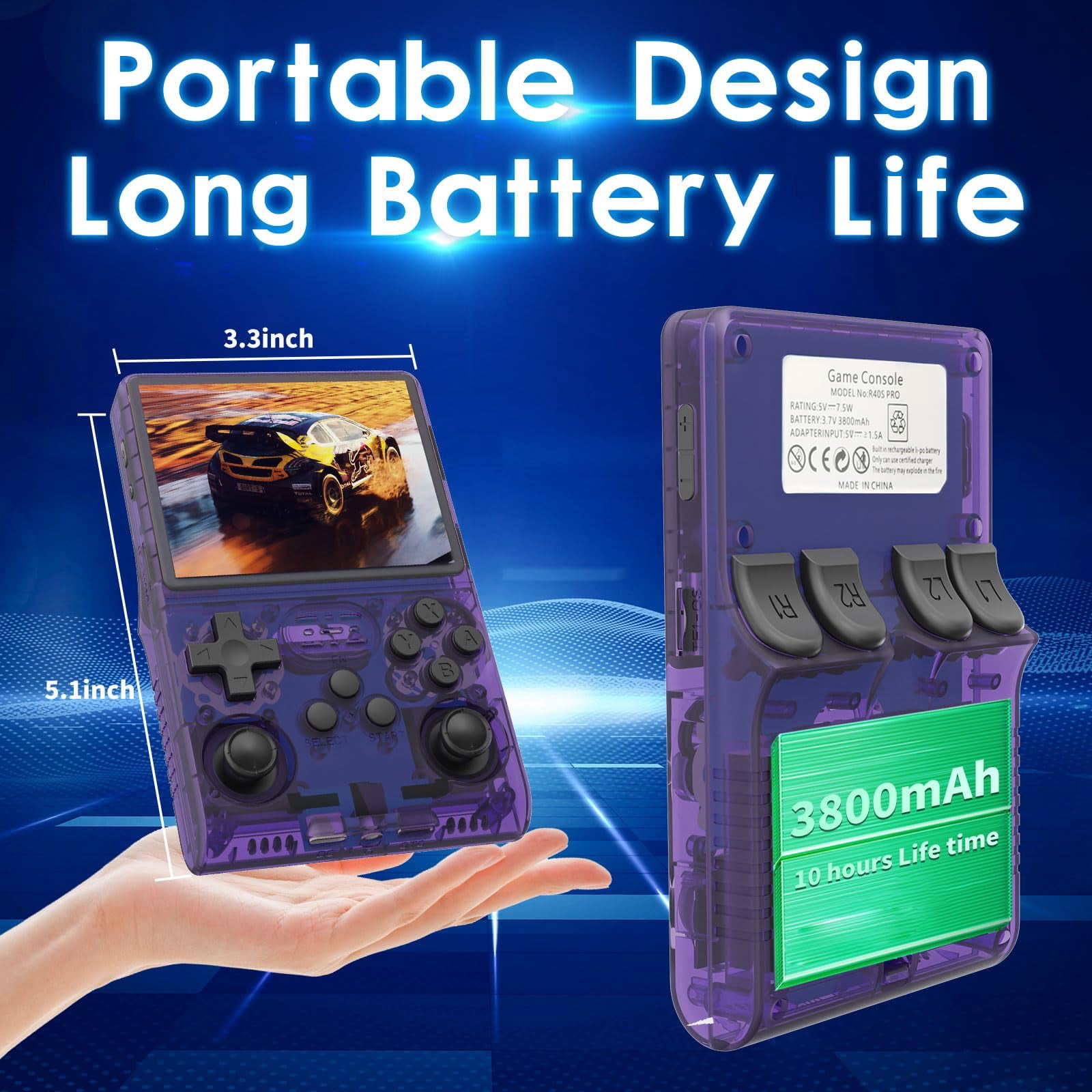 The latest R40sPro open source handheld game console, nostalgic
