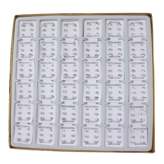 108 Pairs Studs Earrings Fashionable Ear Jewelry Fashion Ear Studs Crystal Texture Suitable for Various Occasion